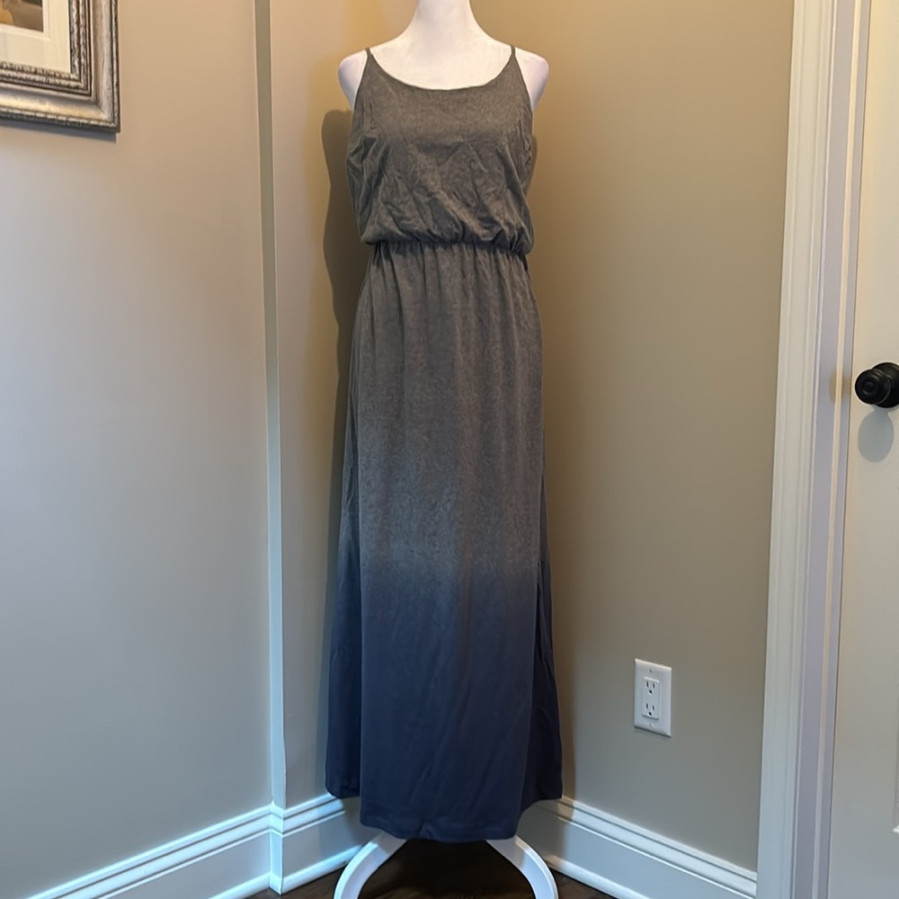 Gap Blue and Grey Ombre Maxi Dress Size Medium Petite